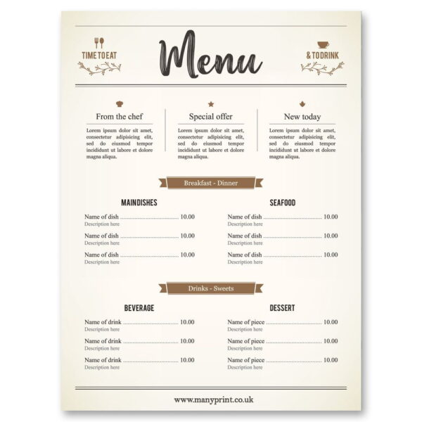 Unfolded Menus